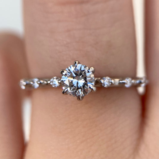 Six prong diamond engagement ring