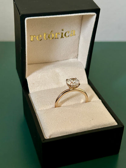 Tulip diamond solitaire engagement ring
