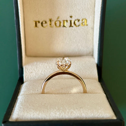 Tulip diamond solitaire engagement ring