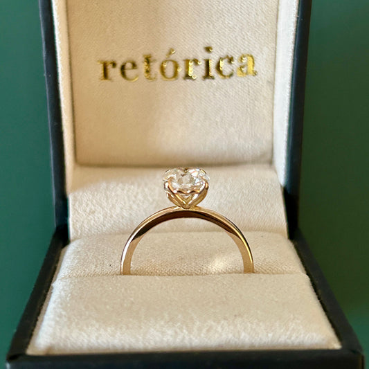 Tulip diamond solitaire engagement ring