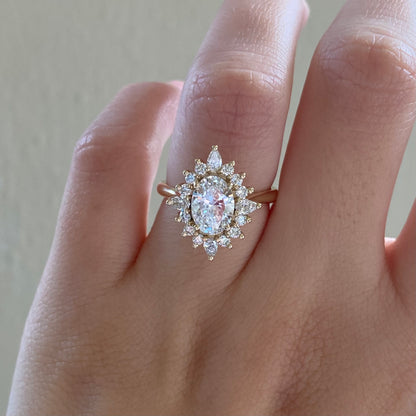 Sunburst engagement ring