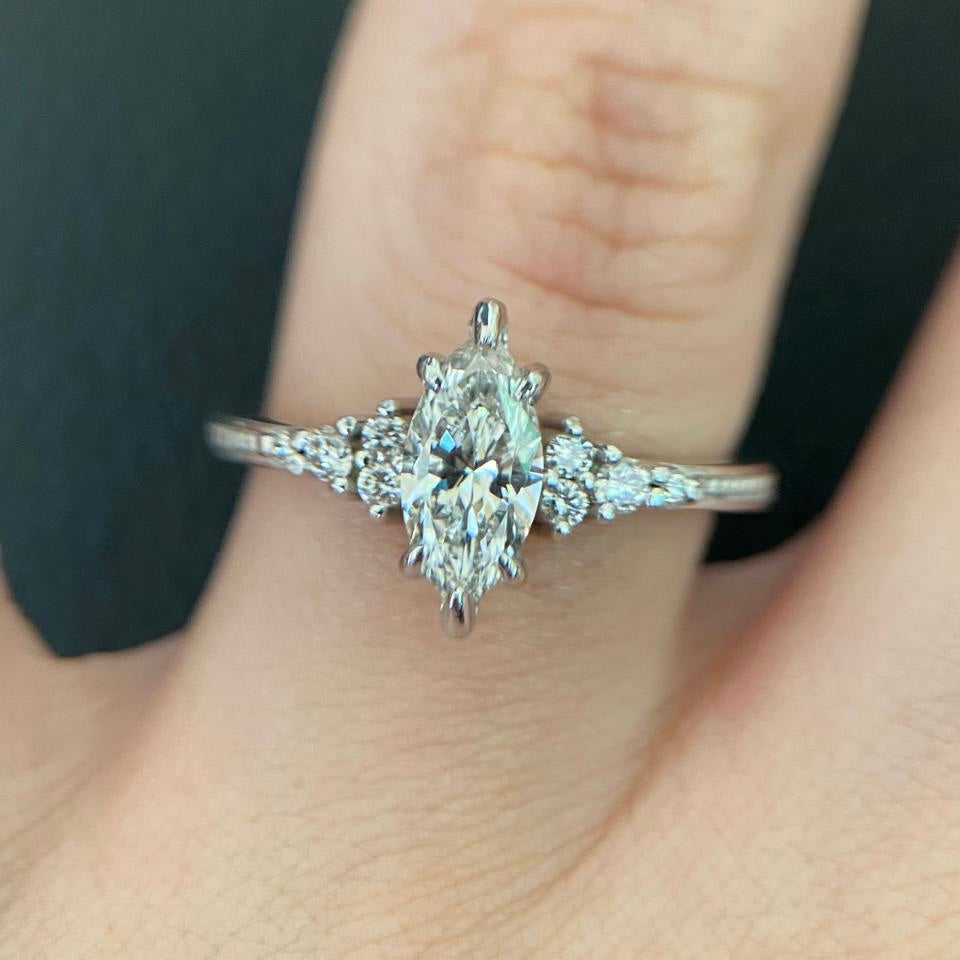 Celestia marquise cut diamond ring 