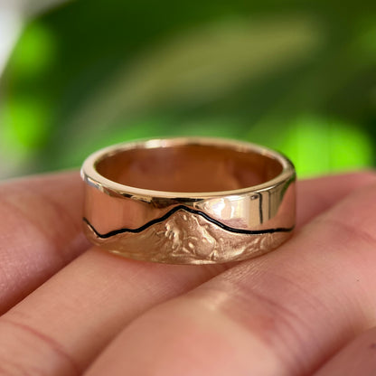 14K Mount Hood unisex gold band