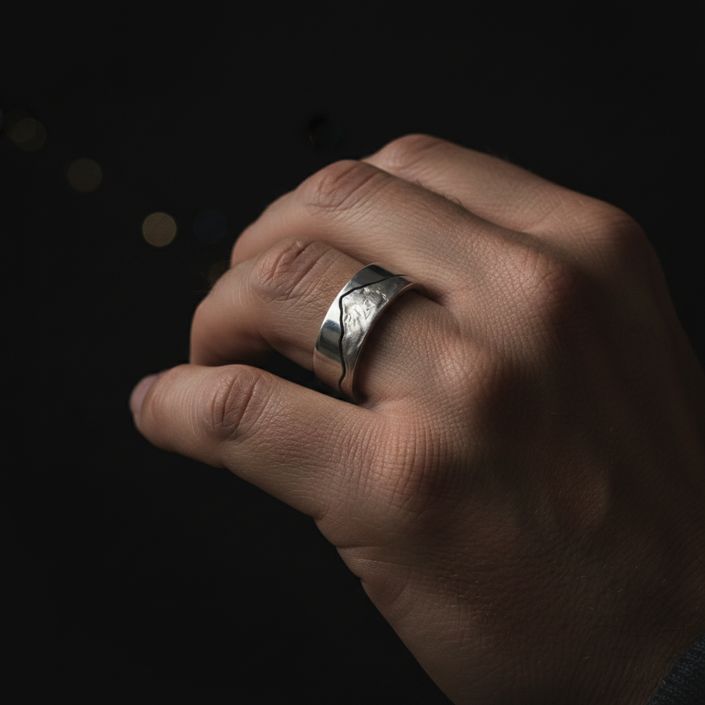 14K Mount Hood unisex gold band