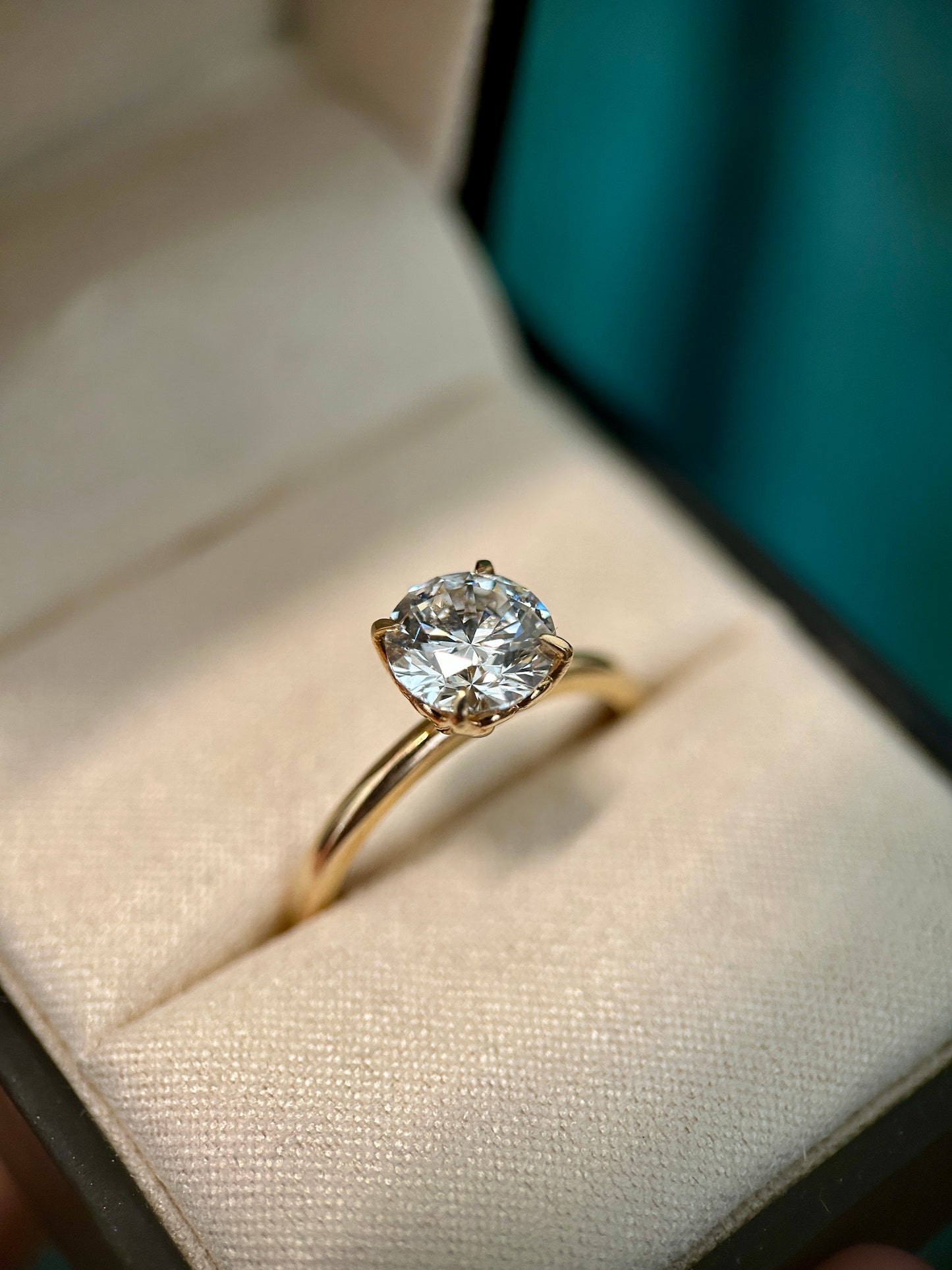 Tulip Diamond Solitaire Engagement Ring in 14K Gold