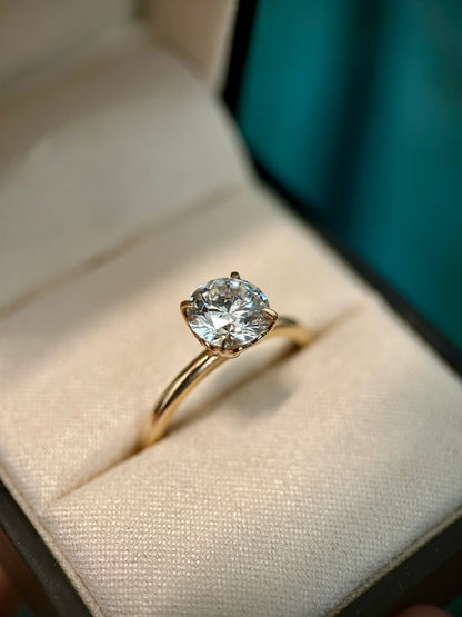Tulip Diamond Solitaire Engagement Ring in 14K Gold