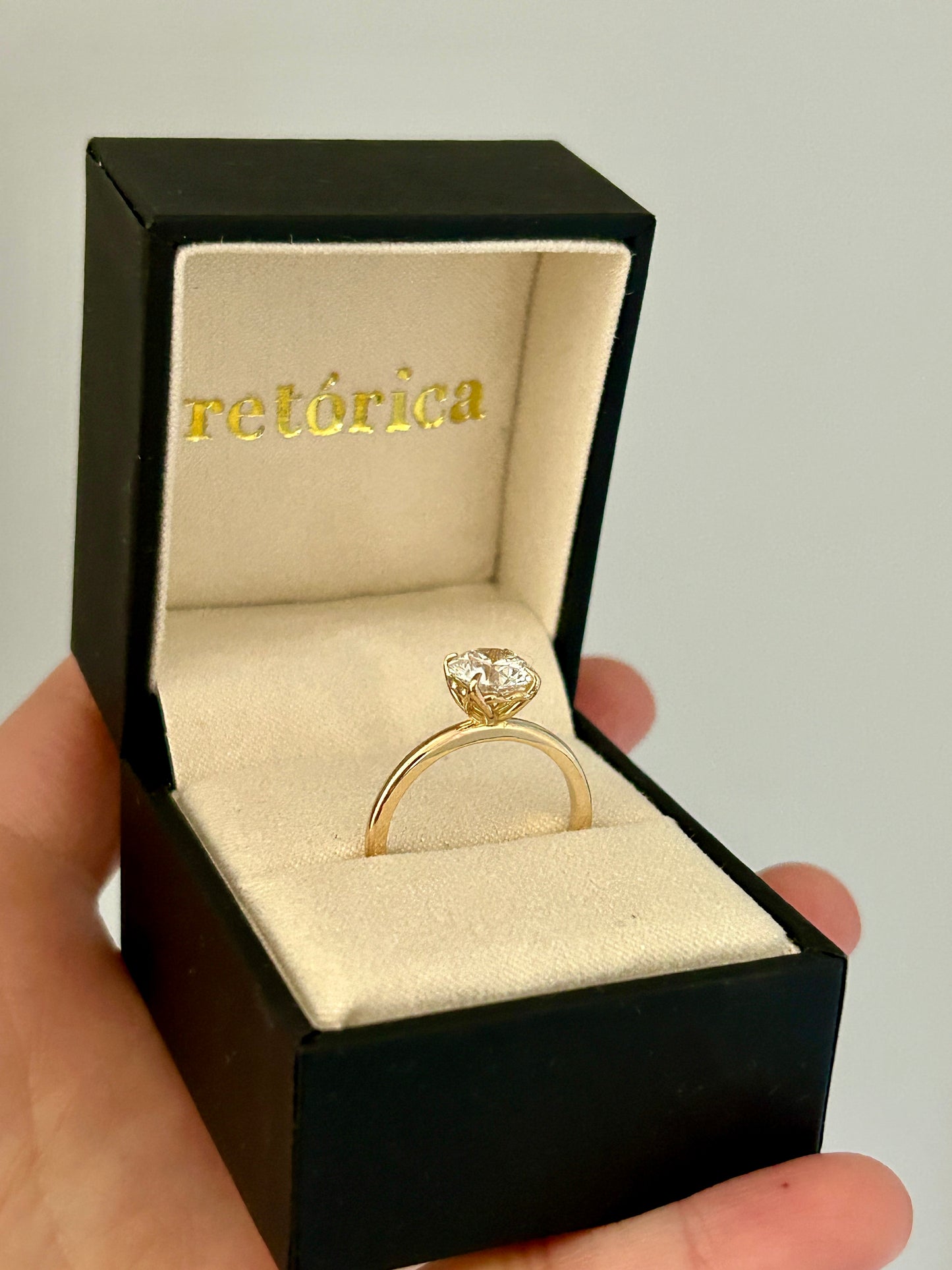 Tulip diamond solitaire engagement ring