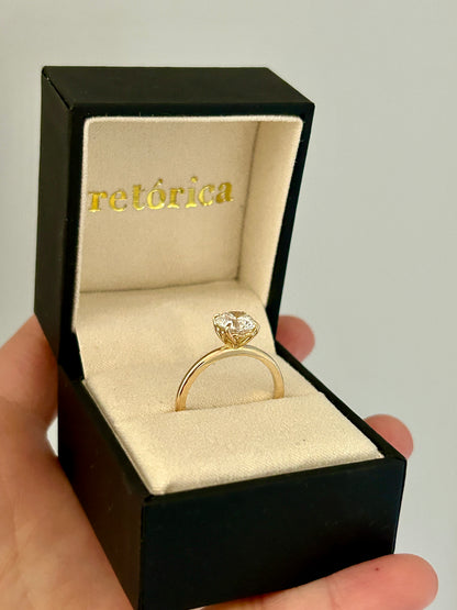 Tulip diamond solitaire engagement ring