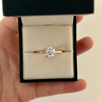 Tulip diamond solitaire engagement ring