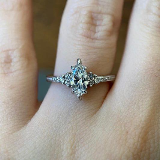 Celestia marquise cut diamond ring 