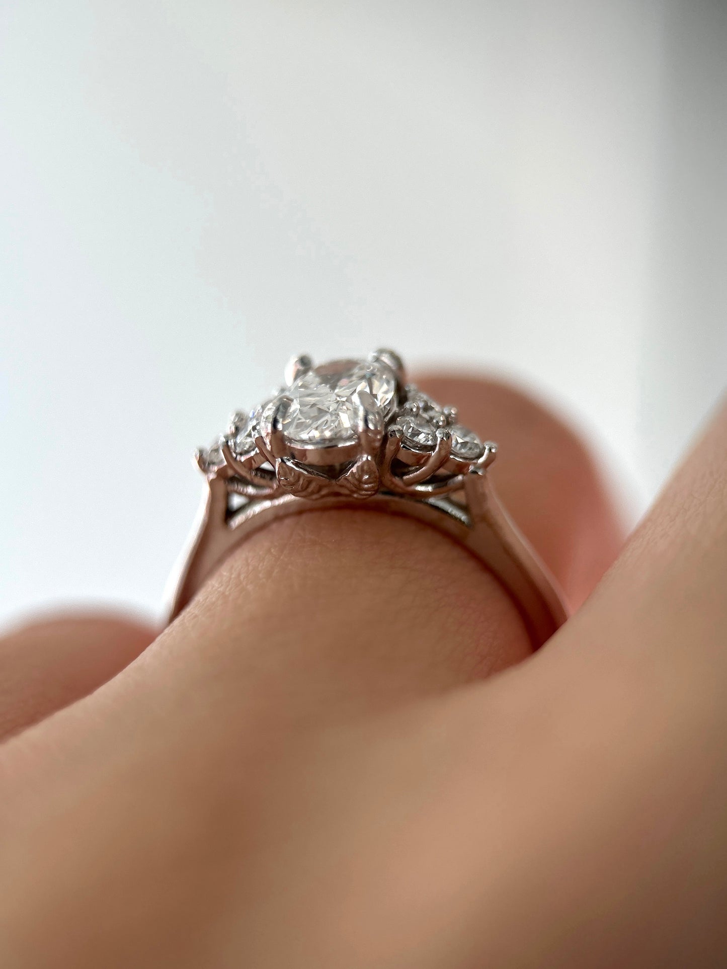 Nature Inspired Oval Engagement Ring | Leaf Prongs & Vine Setting | Retorica