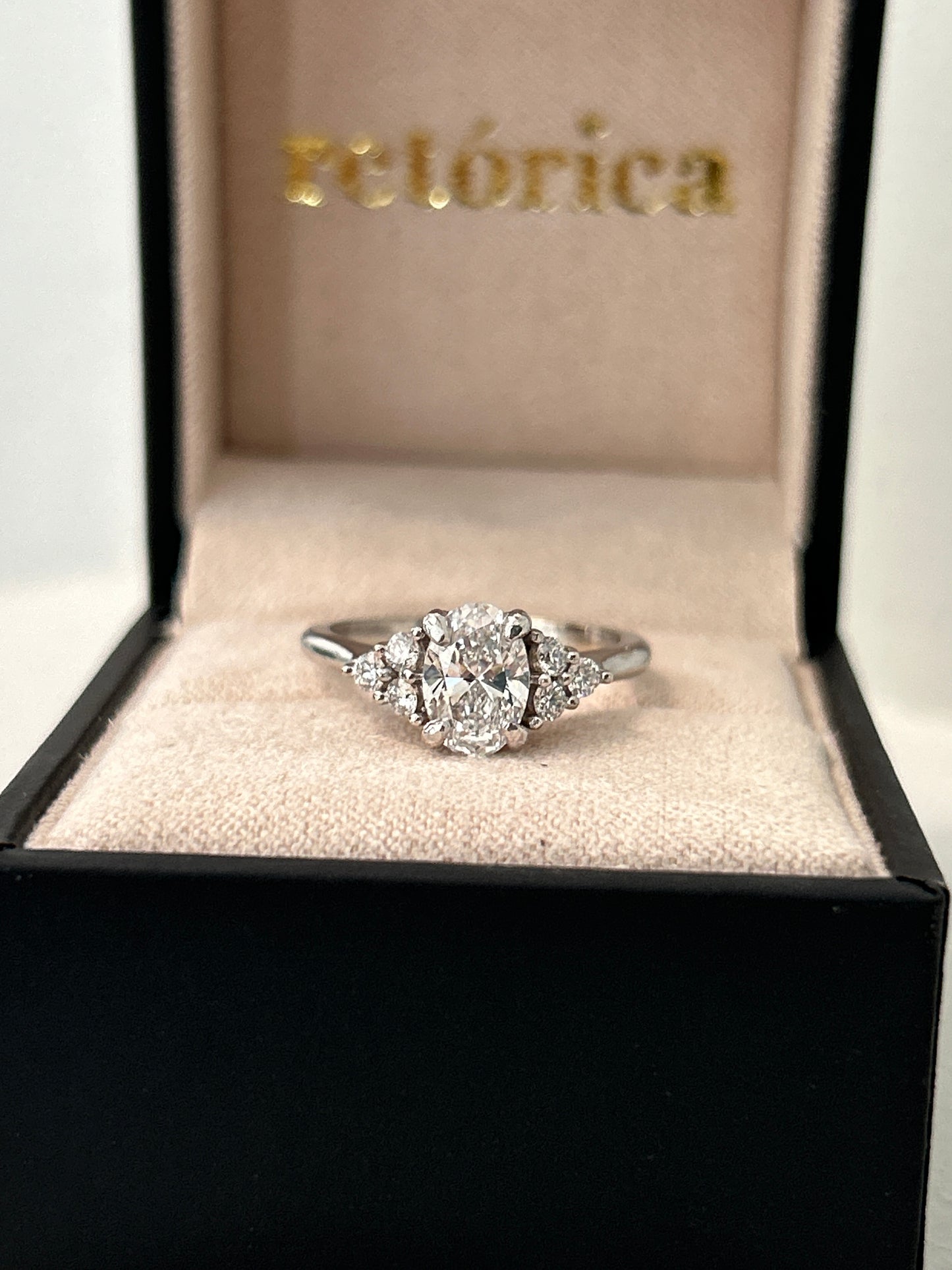 Nature Inspired Oval Engagement Ring | Leaf Prongs & Vine Setting | Retorica