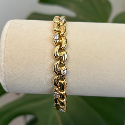 Chunky Link 18K gold unisex bracelet