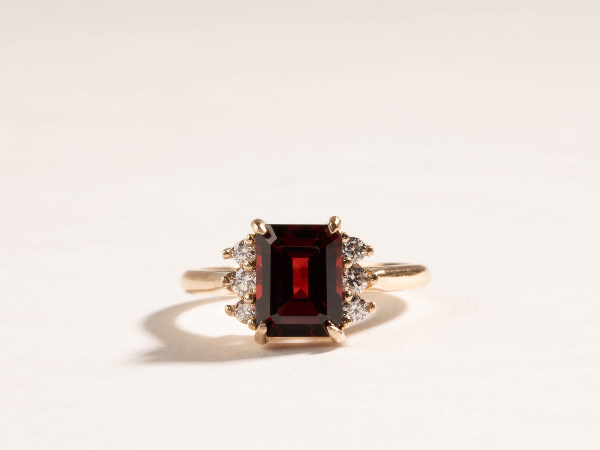Sterling Silver Filigree Ring With 1.7 CT Natural Mozambique Garnet – Emerald Cut Statement Ring