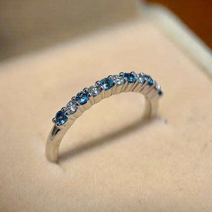 Montana Sapphire & Diamond Band in 14K Gold