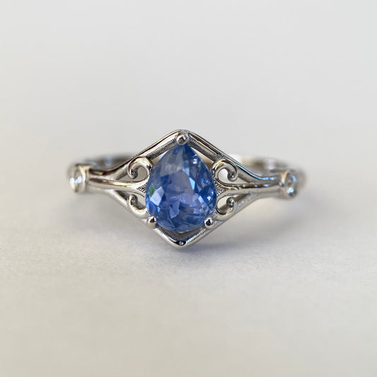 Light blue vintage inspired ring