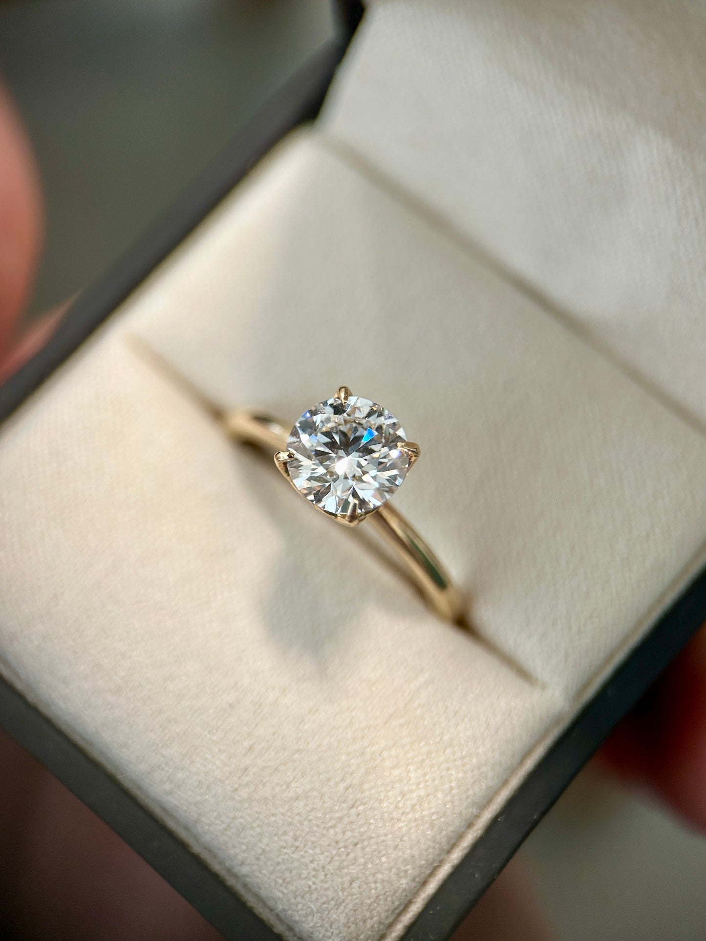 Tulip Diamond Solitaire Engagement Ring in 14K Gold