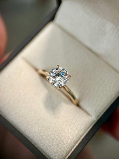 Tulip Diamond Solitaire Engagement Ring in 14K Gold