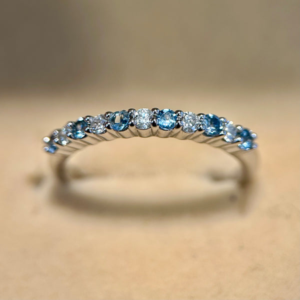 Montana Sapphire & Diamond Band in 14K Gold