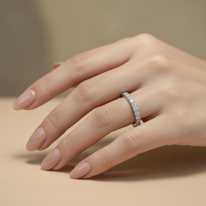 14K Gold 2mm Diamond Wedding Band | Retórica