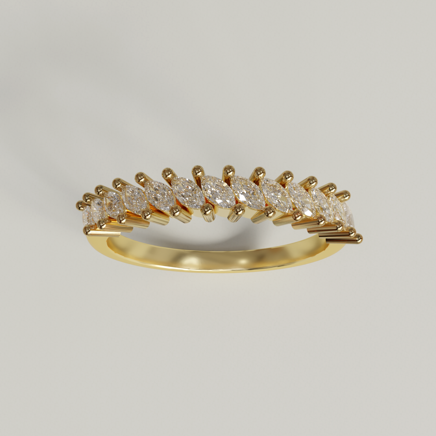 Marquise diamonds wedding band