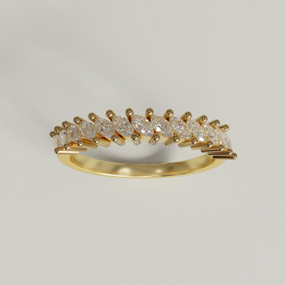 Marquise diamonds wedding band