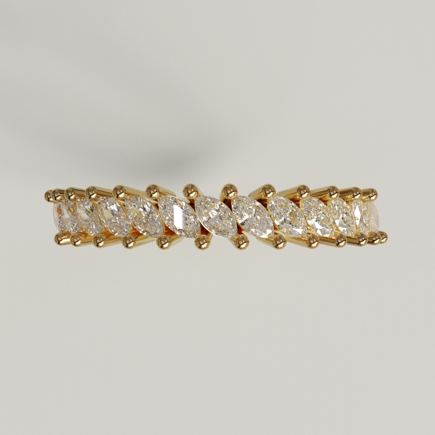 Marquise diamonds wedding band