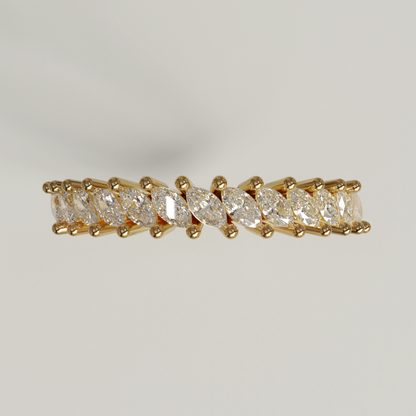 Marquise diamonds wedding band