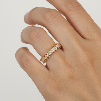 Marquise diamonds wedding band