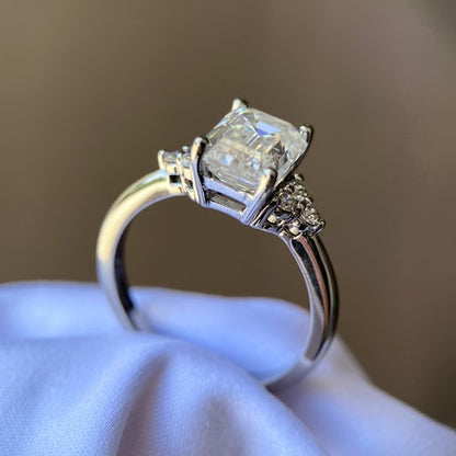 Emerald cut engagement ring