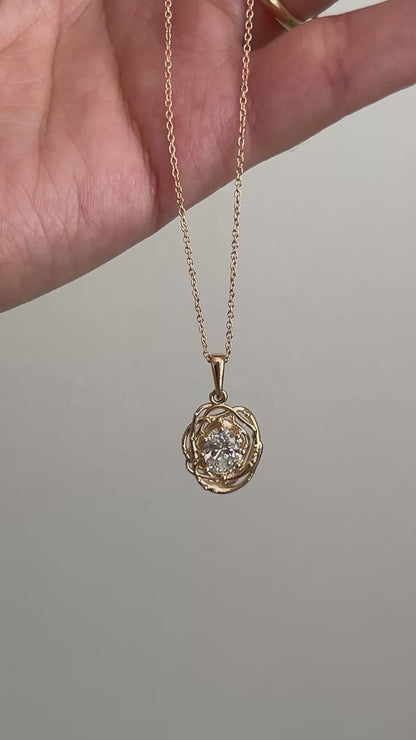 Diamond nest necklace