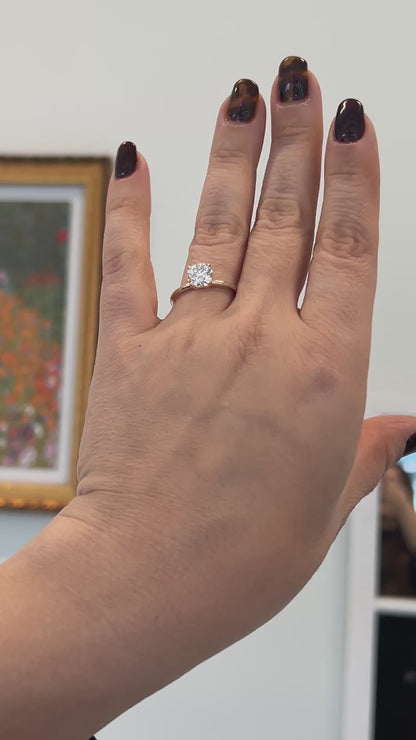 Tulip solitaire engagement ring