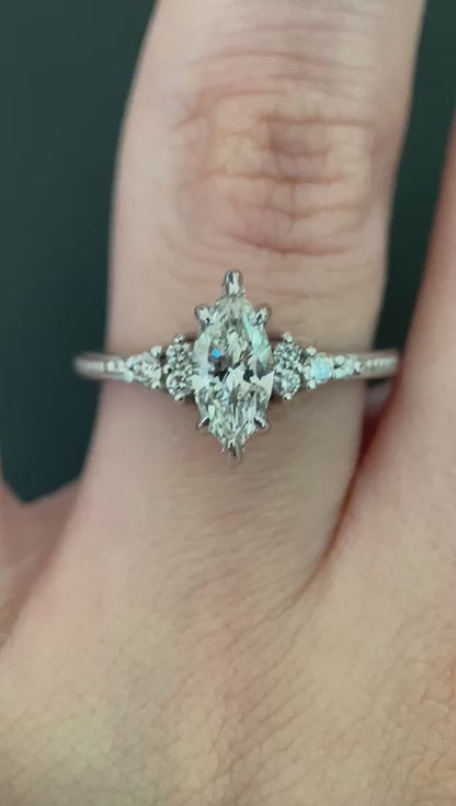 Celestia marquise cut diamond ring 