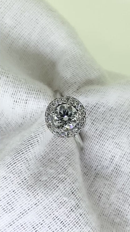 Halo engagement ring