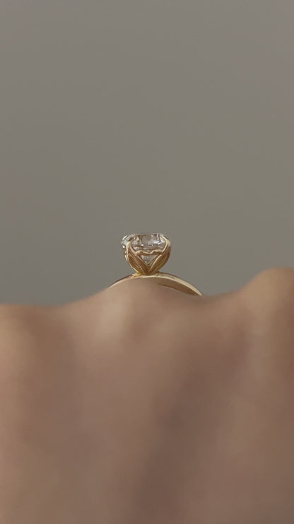 Tulip solitaire engagement ring