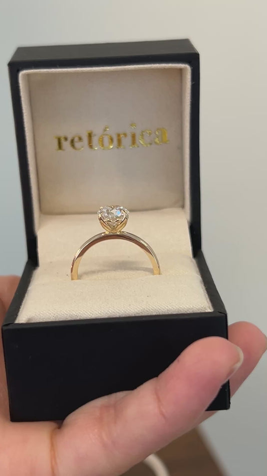 Tulip solitaire engagement ring