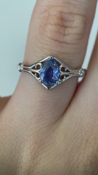 Light blue vintage inspired ring